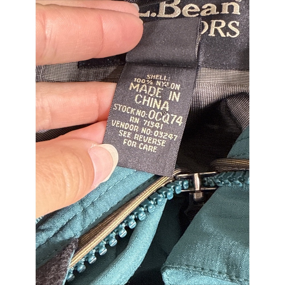 LL Bean All Conditions Jacket Mens Large Blue Green Goretex Outdoors Full Zip - Picture 11 of 13